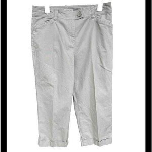 Jones New‎ York Sport Women Khaki's Chinos Size 10 Wide Leg Cuffed Cropped